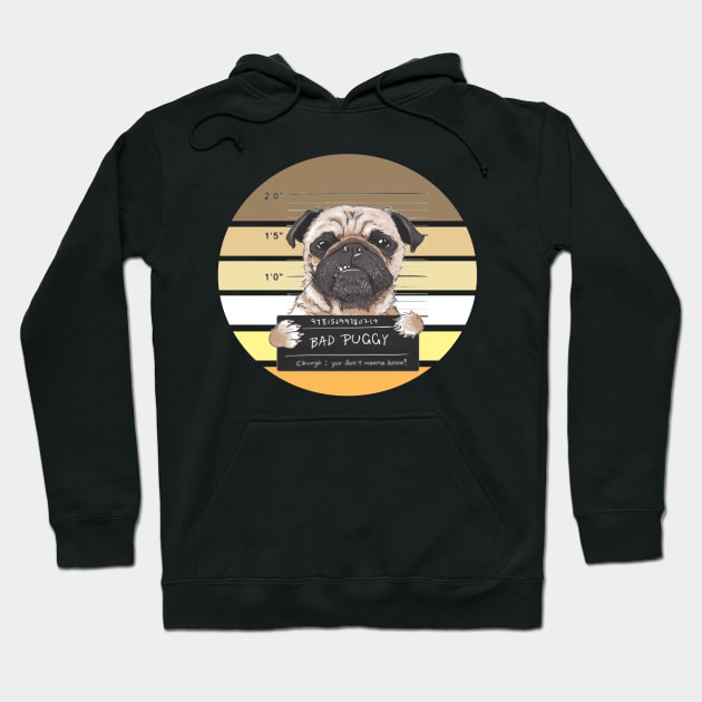angry dog pug prisoner design - Gifts Hoodie by kedesign1